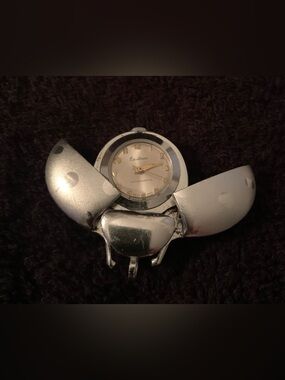 Vintage Eastman Sliver Tone Ladybug Pendant Watch